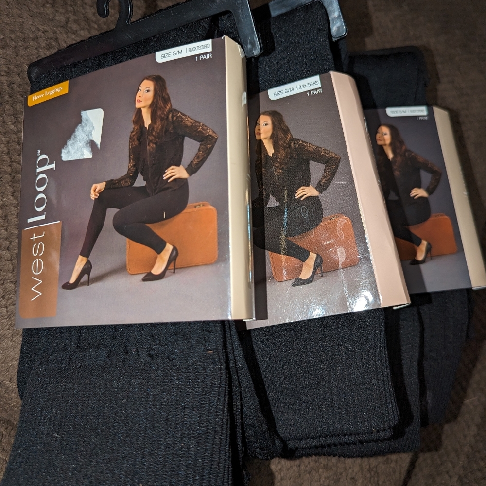 Fleece lined leggings, black (s/m)